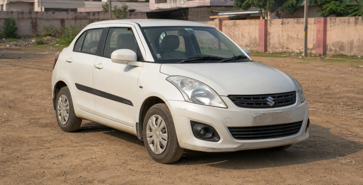 Swift Dzire in the SureRide yard, Jaipur