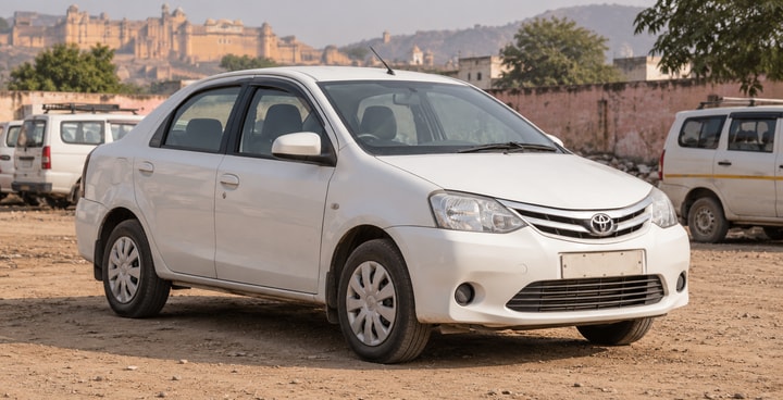Toyota Etios in the SureRide yard, Jaipur